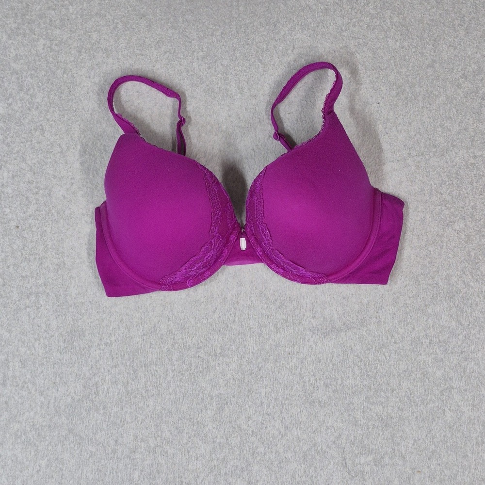 Victoria's Secret Women Bra 34DD Purple Padded Perfect Coverage T Shirt READ